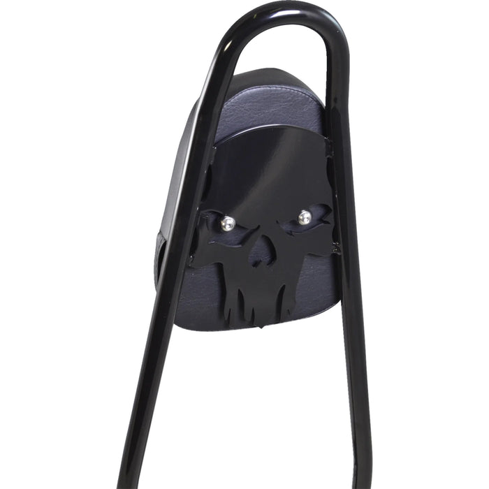 MOTHERWELL 1501-0681 156T18-MB-SK-WP One-Piece Sissy Bar matte black - skull - with pad