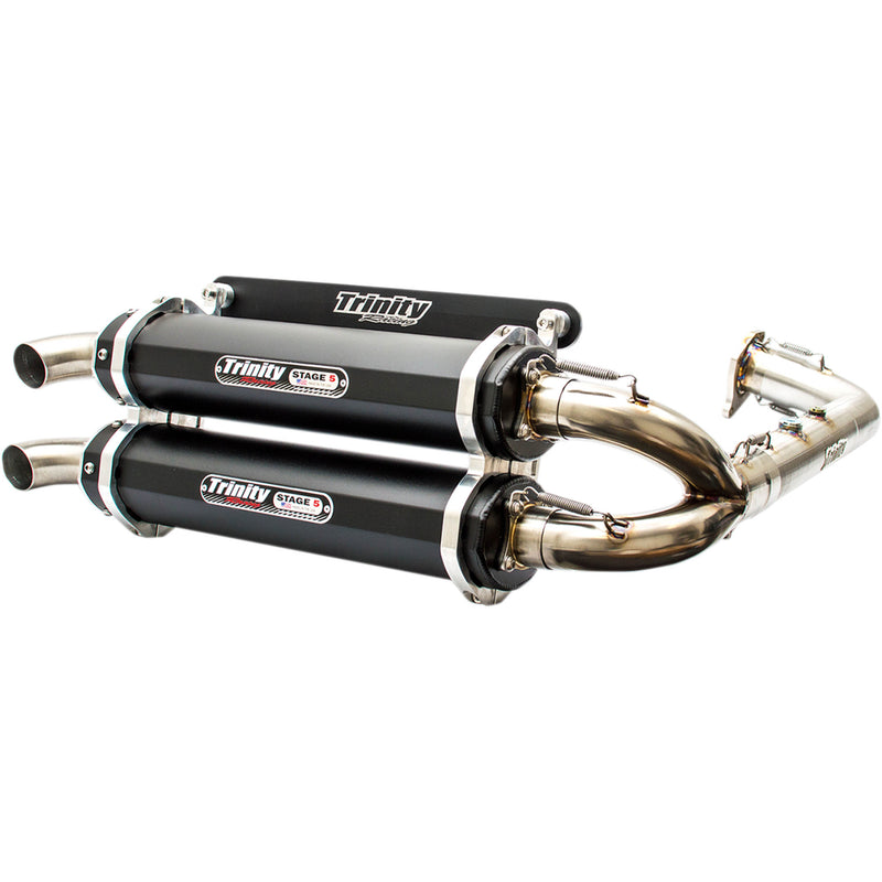 Trinity Racing Stage 5 1-Into-2 Exhaust System - TR-4153D-BK Polaris RZR 2016-2021