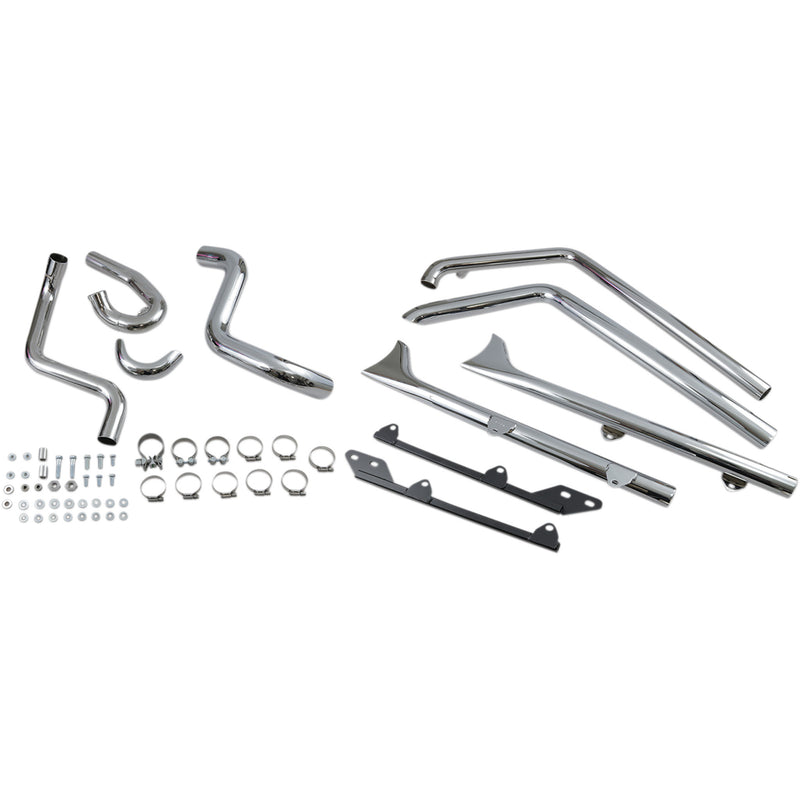 Bassani Xhaust Fishtail Duals 2-Into-2 Exhaust System - 1S26E-30 For Harley Softail 1989-2017