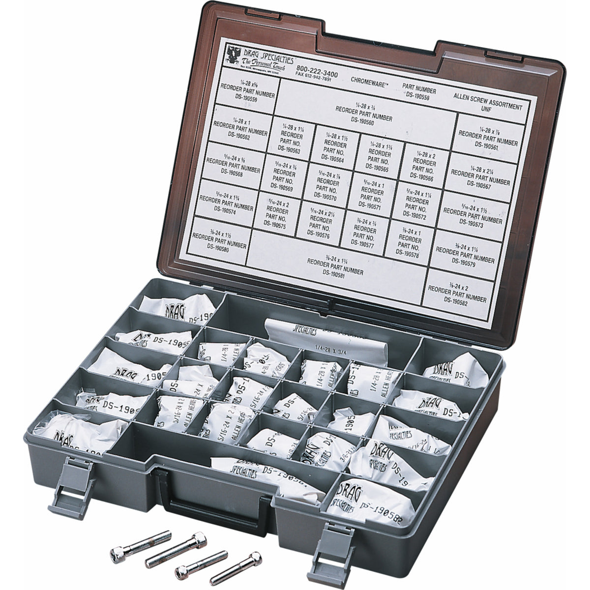 Bolt Thread Set DRAG SPECIALTIES DS-190558 Fine-Thread Socket-Head Bolt Assortment Kit ...