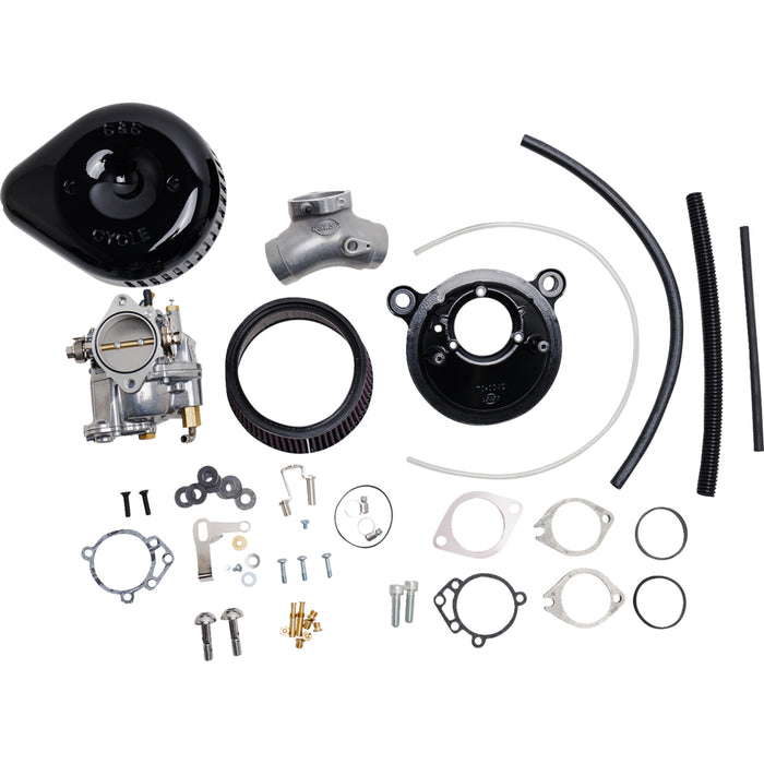 S&S CYCLE 1001-0088 110-0148 Super G Carburetor with Stealth Air Cleaner Kit - Gloss Black - Evolution Big Twin