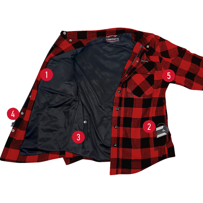 GERBING HEATED CLOTHING 7 V Battery Flannel Shirt Red/Black