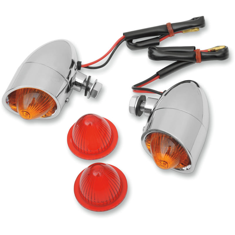 DRAG SPECIALTIES 2040-0533 Mini Retro-Style Marker Light kit - amber/red