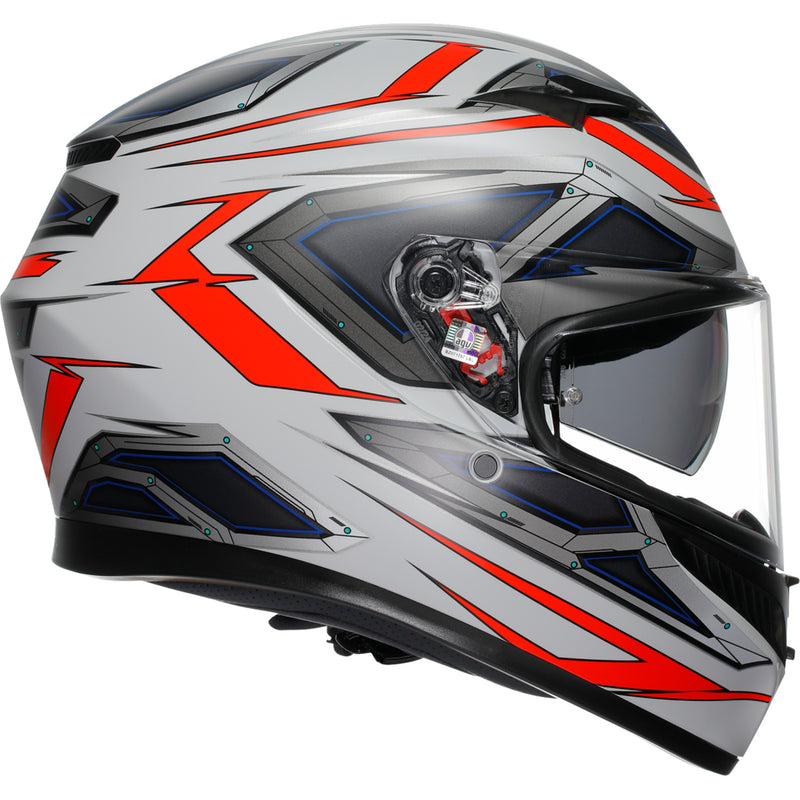 AGV K3 Space Helmet - Matte White/Red Fluo
