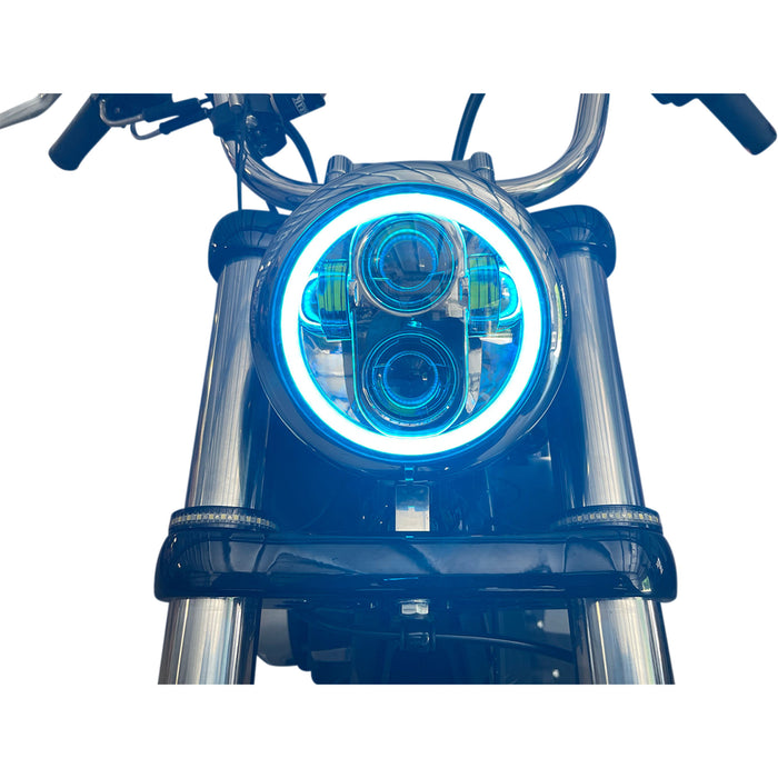 CUSTOM DYNAMICS 2001-2482 PG-575-C ProGLOW™ LED Headlamp with Color Changing Halo - 5.75" Headlamp - with Mounting Ring - Chrome