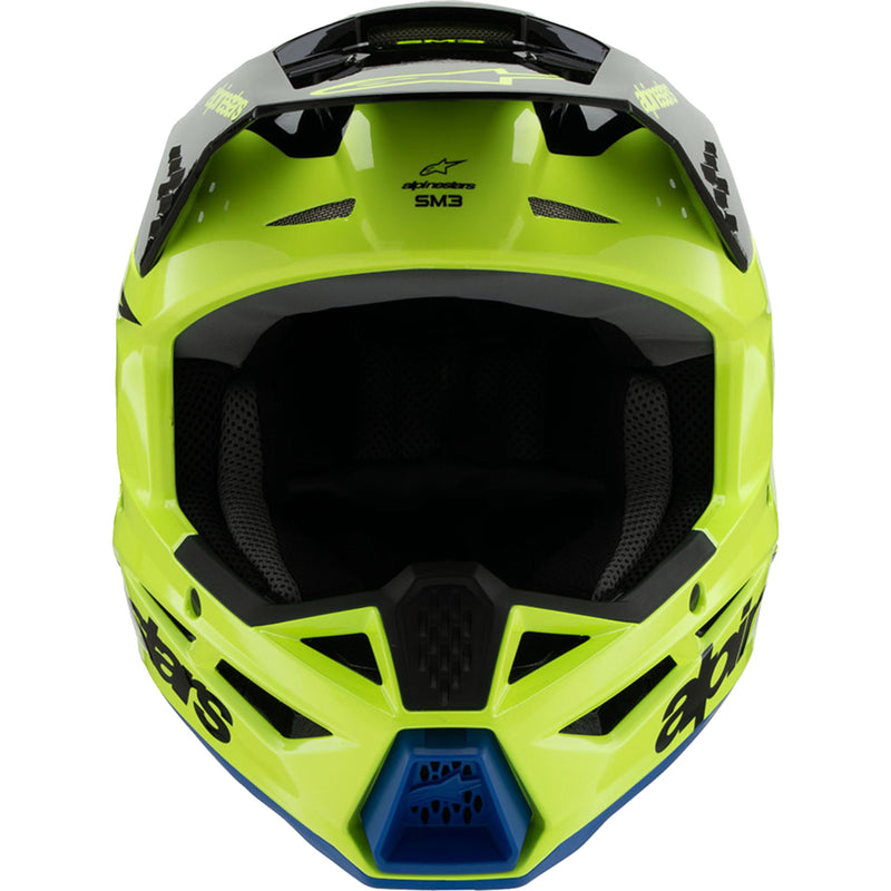 ALPINESTARS Youth SM3 Radium Helmet - Gloss Yellow Fluo/Black/Blue