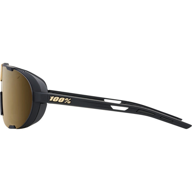 100% 2610-1423 61046-258-01 Westcraft Sunglasses soft tact black - soft gold mirror