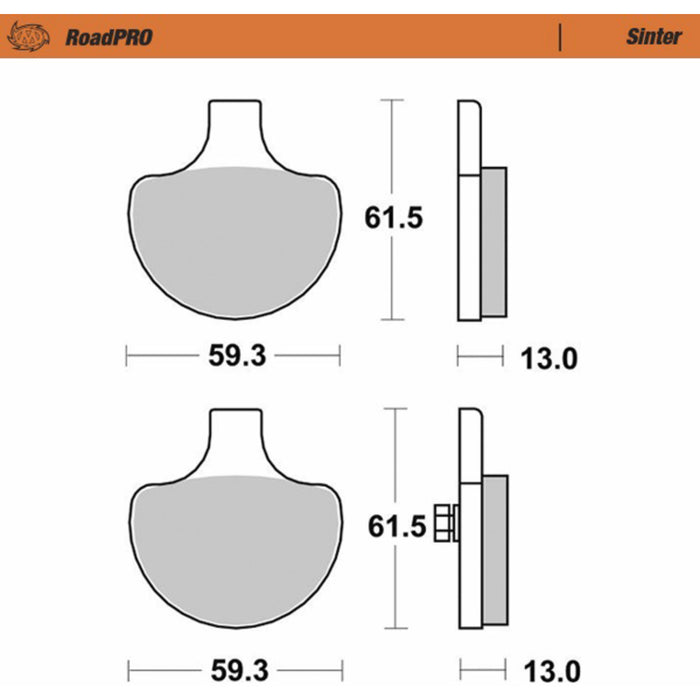 MOTO-MASTER 1721-3492 415001-PU RoadPro Sintered Metal Brake Pads Brake Pads - Sintered Series