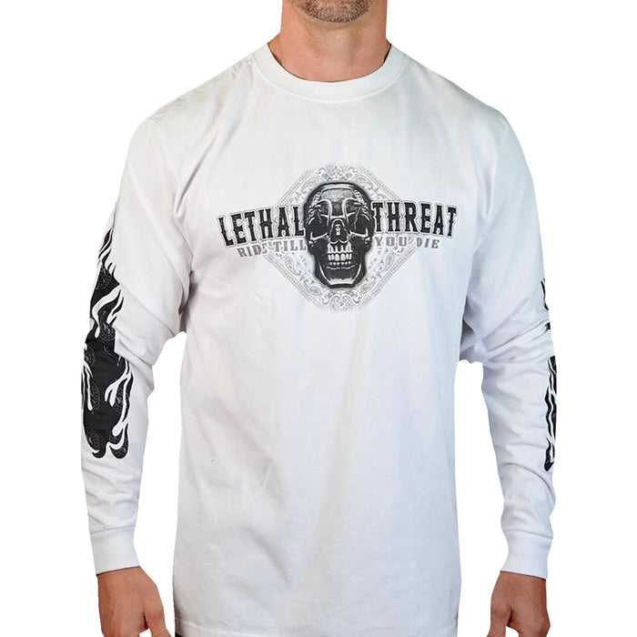 LETHAL THREAT 3040-3217 LS20876XXXL Death Rider Long-Sleeve T-Shirt white - 3xl