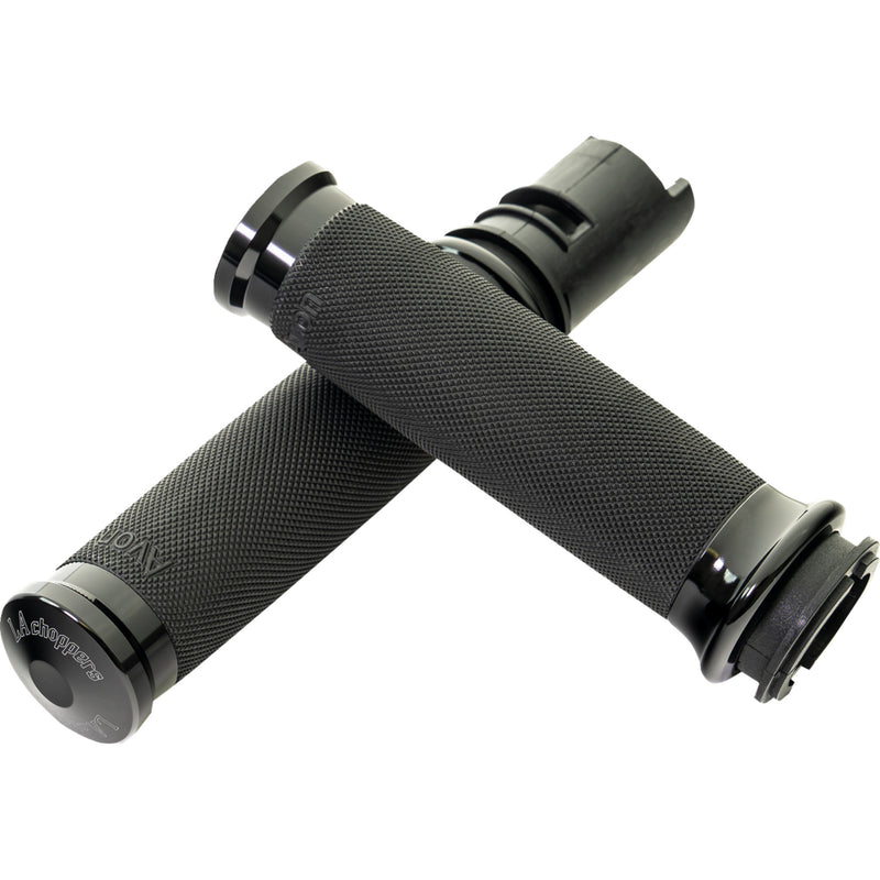 LA Choppers County Line Grips TBW Black - LA-7493-01B For Harley Touring 2023-2026