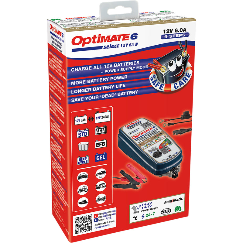 TECMATE 3807-0575 TM-371 Optimate™ 6 Select Gold Battery Charger Battery Charger/Maintainer