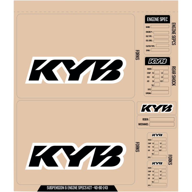 D'COR VISUALS 4320-2447 40-80-143 Suspension and Specs Graphic Kit KYB Decal Kit - Black