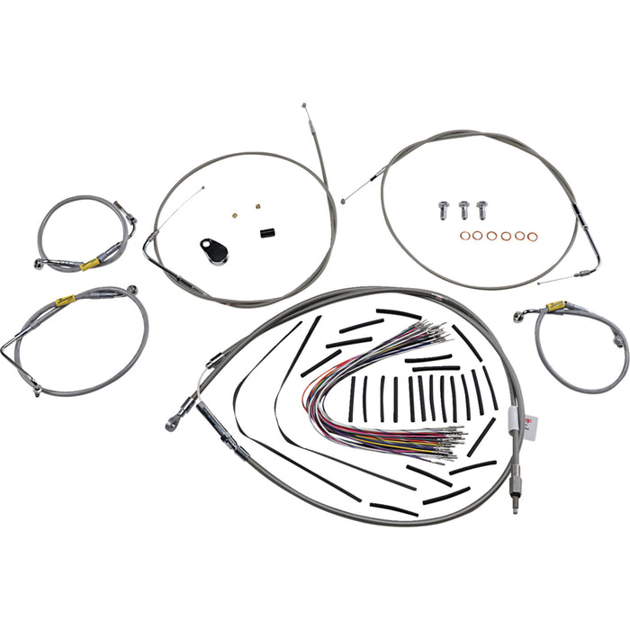 BURLY BRAND 0662-0580 B30-1292 Control Kit for Early Touring Bikes with Bagger Bar Handlebars - 13" - Stainless