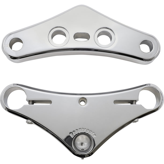 ACCUTRONIX 2406-7417 TWR741-ESC 41 mm Raked Triple Tree Triple Tree - 41 mm - Chrome - Raked 7° - Elite Smooth