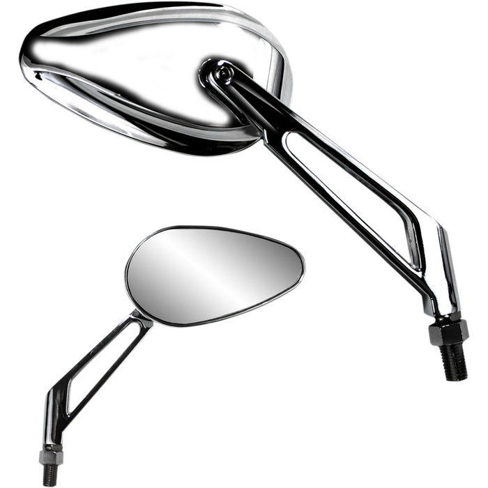PARTS UNLIMITED 0640-0962 X-Treme Mini Teardrop Mirror Mirror - Teardrop - Chrome