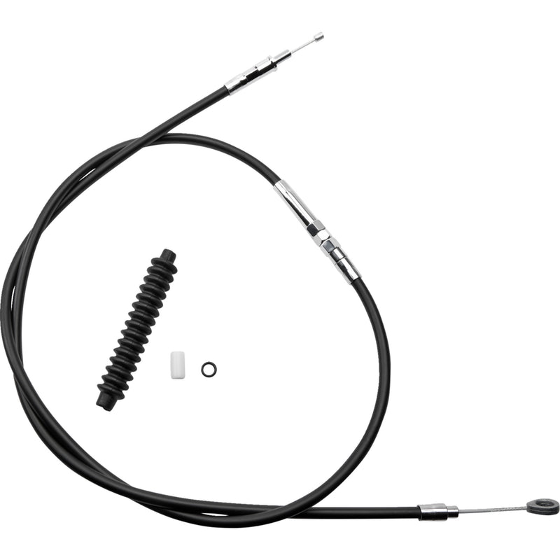 Drag Specialties High-Efficiency Black Vinyl Clutch Cable 64-7/16" For Harley Softail / Super / Dyna 2000-2006