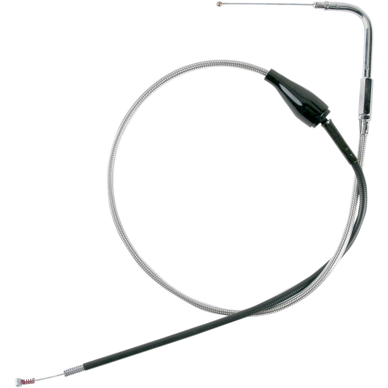 Drag Specialties Stainless Braided Idle Cable Cruise 38-7/8" For Harley Road King 1996-2007
