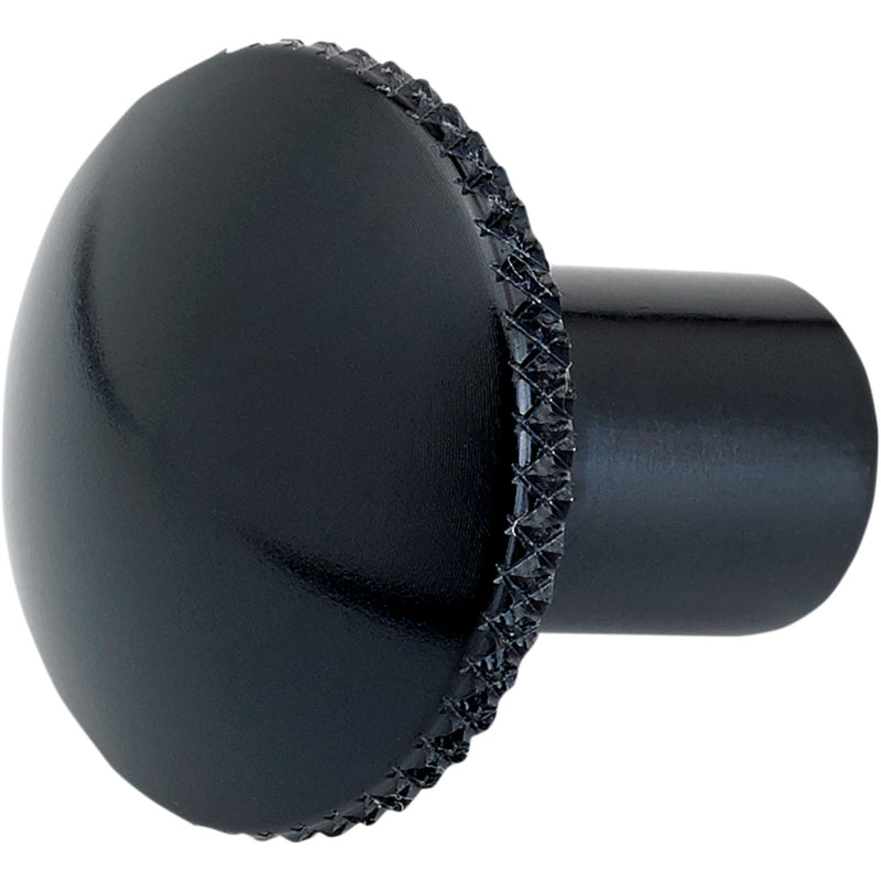 Joker Machine Billet Choke Cable Knob — Knurled Black - 02-57B For Harley Motorcycles 1988-2006