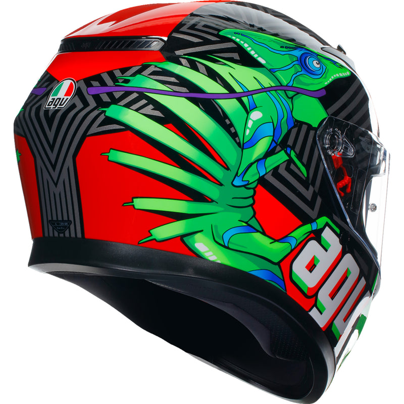 AGV 0101-15515 2118381004013L K3 Kamaleon Helmet K3 Helmet - Kamaleon - Black/Red/Green - Large