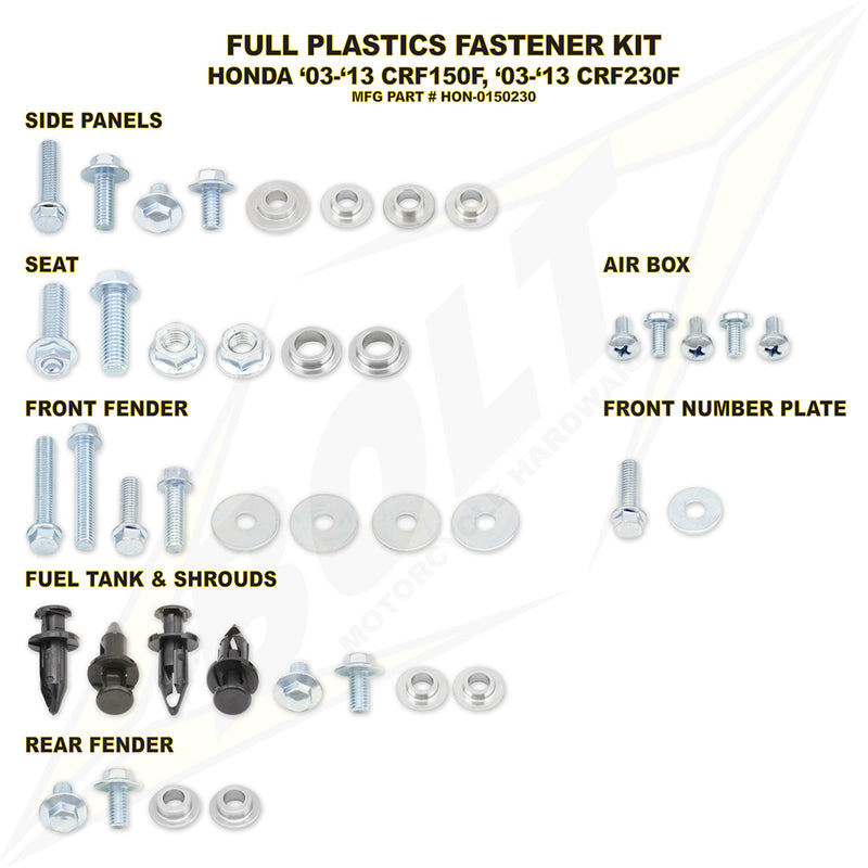 Bolt Body Work Fastener - HON-0150230 Honda CRF150F / CRF230F 2003-2019