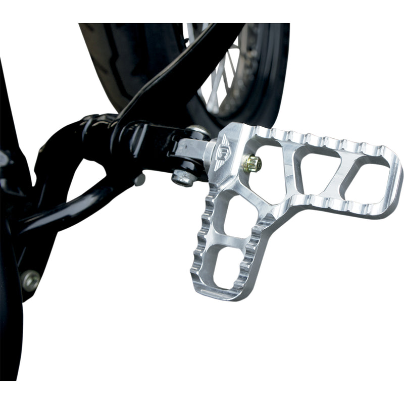 JOKER MACHINE 1620-1149 08-62-1 Adjustable Serrated Billet Footpegs - With Heel - Clear