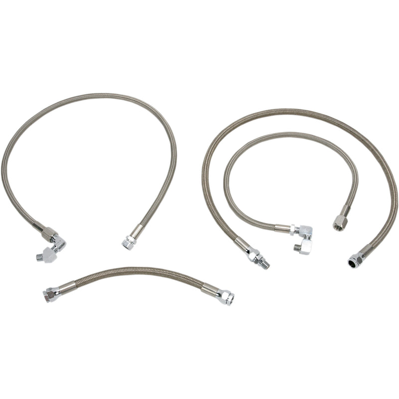 Drag Specialties Stainless Steel Braided Oil Line Kit Oil Line Kit Stainless Steel Sportster - 0711-0040 For Harley Sportster 1991-1993