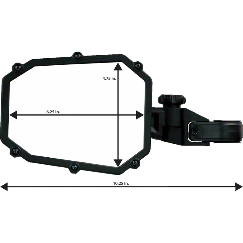 MOOSE OFFROAD 0640-1686 MUTVMIR-ES1-CCS Side View Mirror Mirror - Side View - Octagon - Black