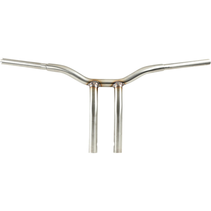 LA CHOPPERS 0601-5402 LA-7338-12SS Kage Fighter Welded Bent-Riser Handlebar - One Piece - Bent - 12" - Stainless Steel