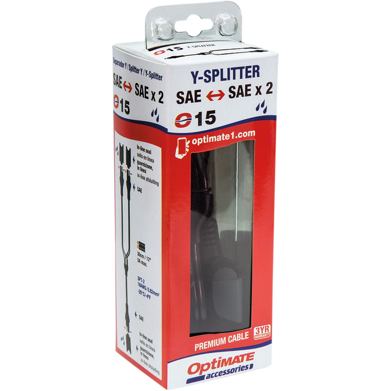 TECMATE 3807-0174 O-15 Y-Splitter charger cord - unfused sae