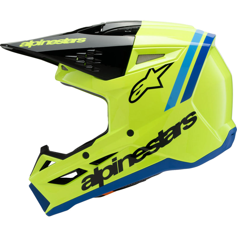 ALPINESTARS Youth SM3 Radium Helmet - Gloss Yellow Fluo/Black/Blue