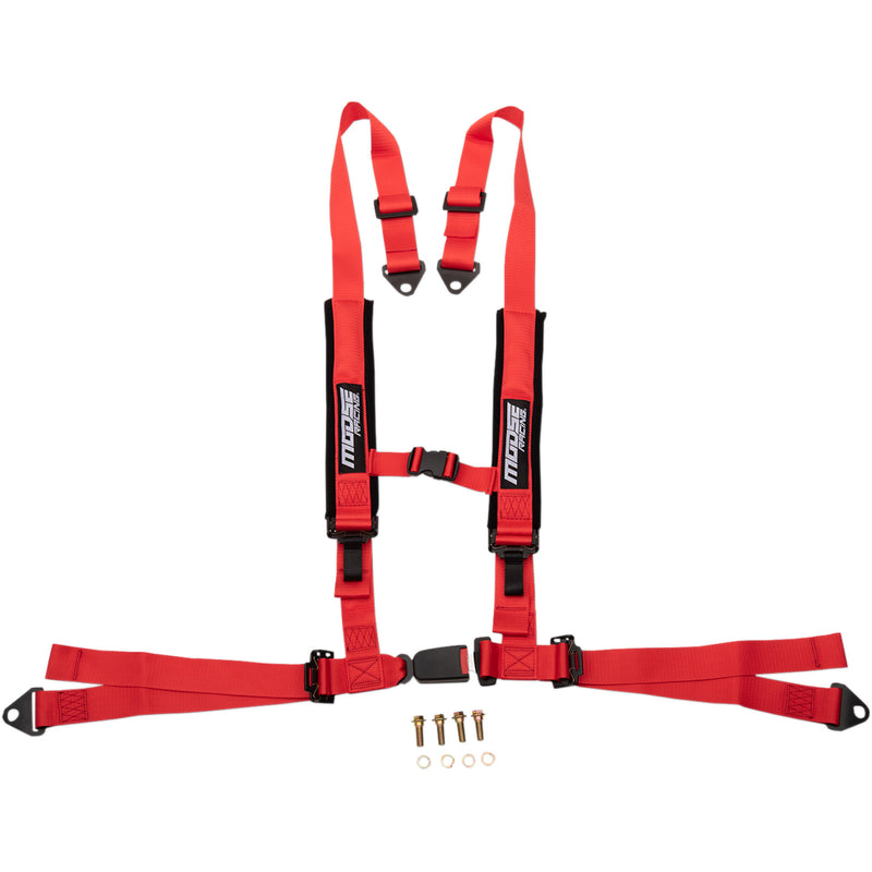 MOOSE OFFROAD 4510-1244 100-4403-PU Seat Harness 4 point - 2x2 - red