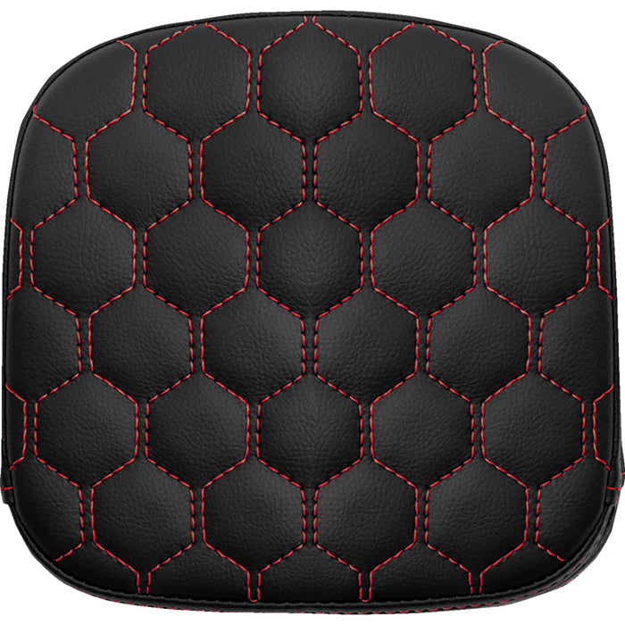 SADDLEMEN 0822-0573 040749RED Honeycomb Sissy Bar Pad - Red Stitching