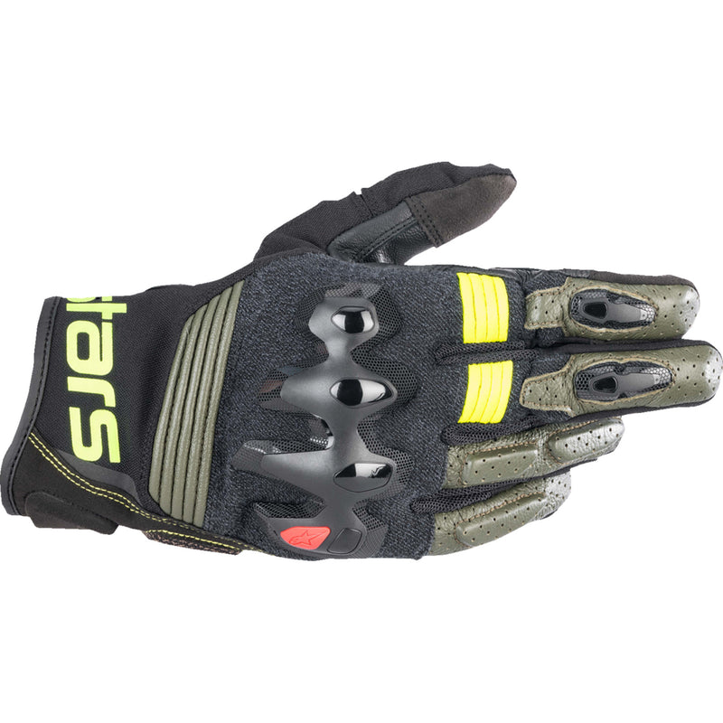 ALPINESTARS Halo Leather Gloves Forest - Black/Fluo Yellow