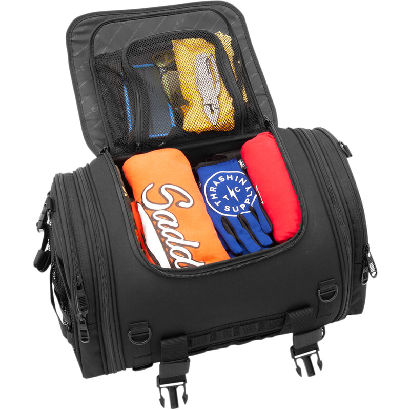 SADDLEMEN 3515-0199 EX000043S TR2300DE Tactical Deluxe Rack Bag TR2300DE TL Sissy Bar Bag - Black