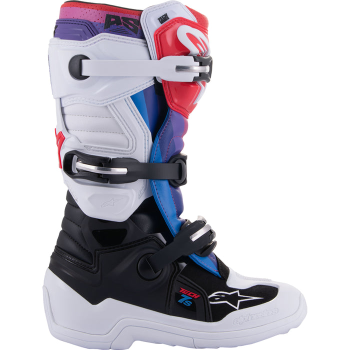 ALPINESTARS Youth Tech 7S Boots White/Black/Rainbow - US