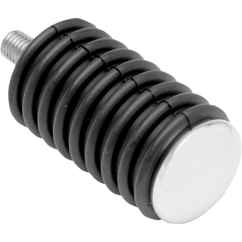 DRAG SPECIALTIES DS-253407 Chrome Footpegs with Rubber Sleeves — Each Shift Pegs - Rubber - Chrome End