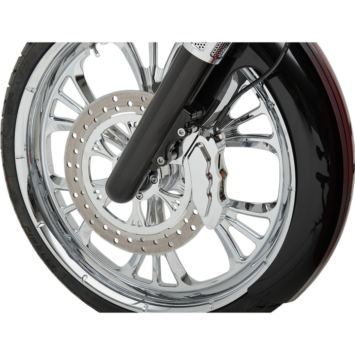 HAWG HALTERS 1701-0120 LHSCC6013 6-Piston Front Direct Bolt-On Brake Calipers for 13" Rotor 6-Piston Caliper - Front - Chrome - 13"