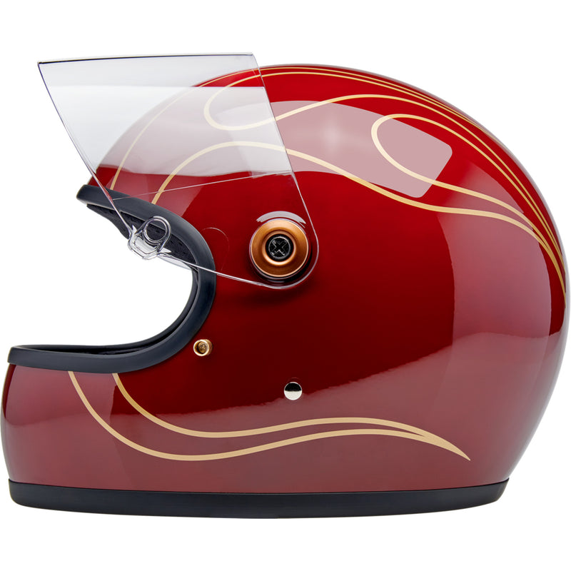 BILTWELL Gringo S Helmet Flames - Gloss Garnet Red