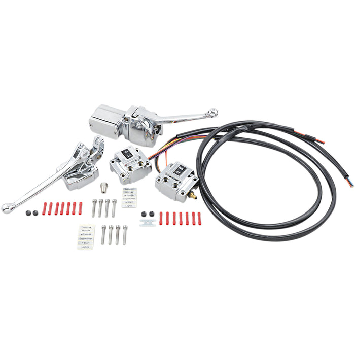 DRAG SPECIALTIES DS-280354 Handlebar Control Kit — Hydraulic/Mechanical Handlebar Controls w/ Switch - '72 - '81