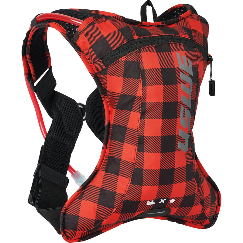 USWE 3519-0136 202076048 Outlander 2L Hydration Pack Outlander Hydration Pack - 2L - Flannel Red/Black
