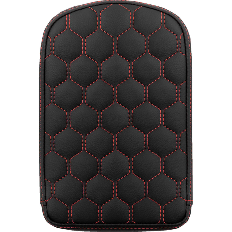 SADDLEMEN 0822-0588 041149RED RoadSofa™ Honeycomb Sissy Bar Pad - Red Stitching