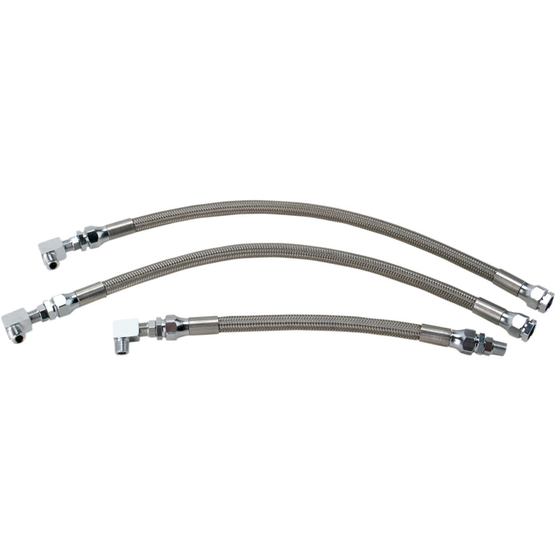 Drag Specialties Stainless Steel Braided Oil Line Kit Oil Line Kit Stainless Steel Dyna - 0711-0042 For Harley Dyna 1992-1998