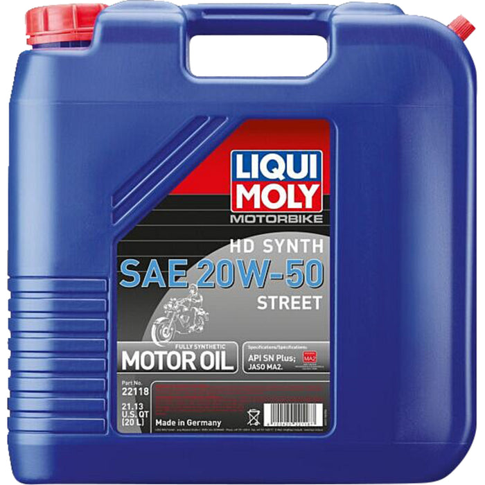 LIQUI MOLY 3601-0861 22118 H-D® Fully Synthetic 4T Street Oil H-D® Synthetic 4T Street Oil - 20W-50 - 20 Liter