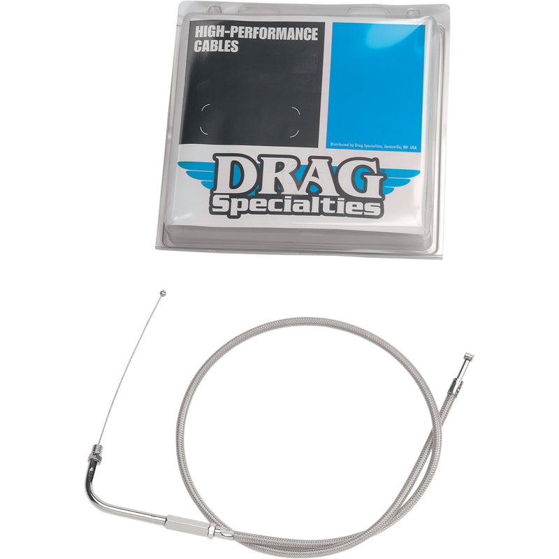 Drag Specialties Stainless Braided Throttle Cable 42-1/2" - 0650-0415 For Harley Screamin' Eagle Road King 2002-2003