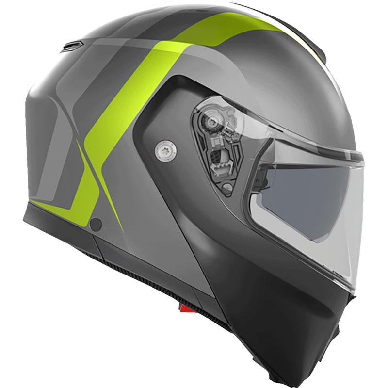 AGV 0100-2414 21182960020072X Streetmodular Resia Helmet Streetmodular Helmet - Resia - Matte Gray/Black/Yellow Fluo - 2XL