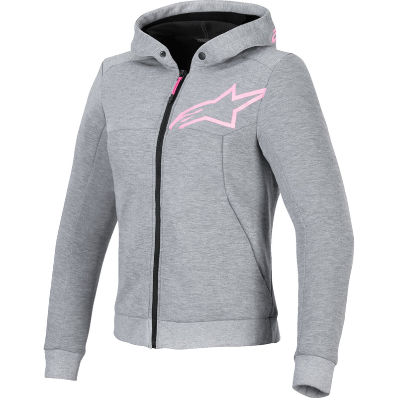 ALPINESTARS Stella Chrome v2 Sport Hoodie Heather - Gray/Fluo Pink