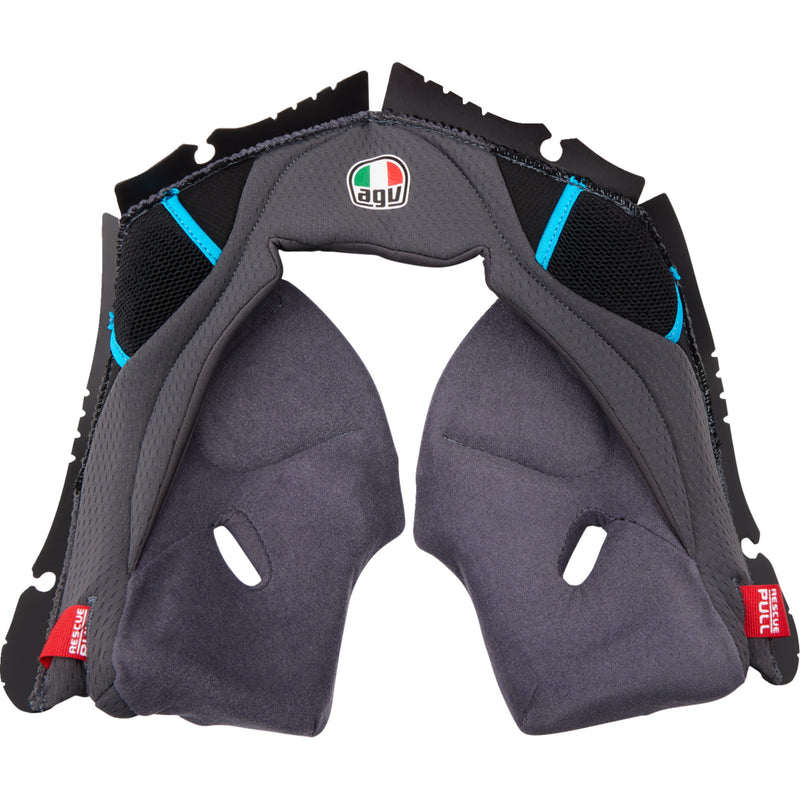 AGV 0134-3325 201850005623G2X Pista GP RR Helmet Cheek Pads Pista GP RR Cheek Pads - Gray/Cyan - 2XL