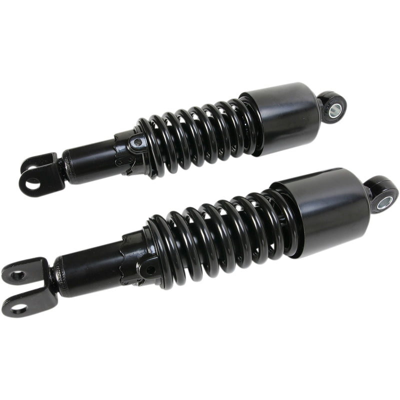 EMGO 1310-1214 17-05694B Custom Shorty Shocks with shroud - black body/black spring finish - clevis lowering