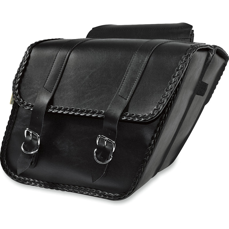 WILLIE & MAX LUGGAGE 3501-0183 58701-20 Braided Slant Saddlebags Braided Slant Saddlebag - Black - Standard