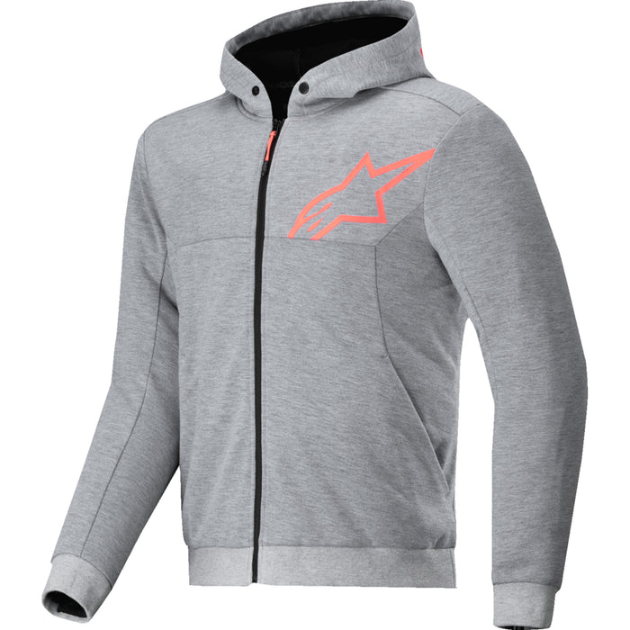 ALPINESTARS Chrome v2 Sport Hoodie Heather - Gray/Red Fluo
